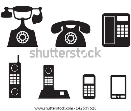 A silhouette image of a different telephone
