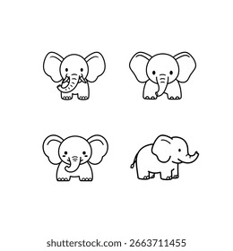 Imagen de la silueta de un elefante con un fondo transparente