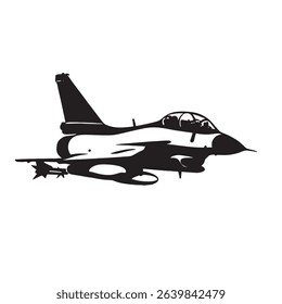 silhouette image of a fighter jet with a transparent background
