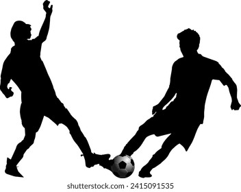 Silhouette image of inter-village football players