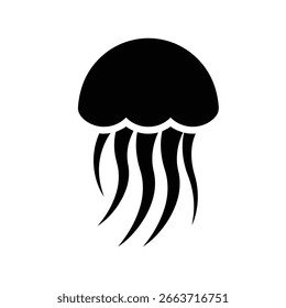 silhouette image of a jellyfish with a transparent background