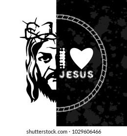silhouette image of Jesus Christ. Pastiche.
