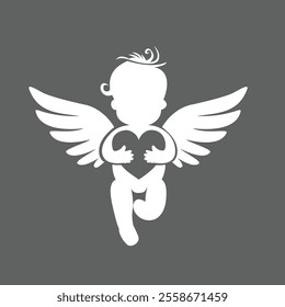 Silhouette image of love angel