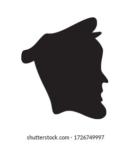 Silhouette image of man wearing hat