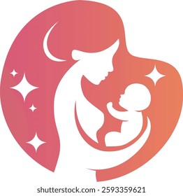 Silhouette image of Pregnant mother