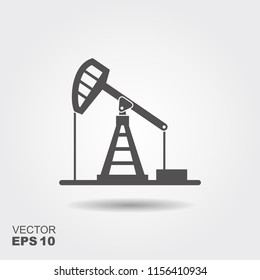 Silhouette image of pumps for oil production. Vector illustration.