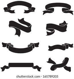 Silhouette image of ribbon set