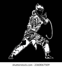 silhouette image of silat movements, suitable for posters, education, t-shirt designs, logos and others.