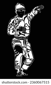 silhouette image of silat movements, suitable for posters, education, t-shirt designs, logos and others.