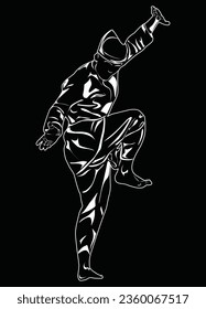 silhouette image of silat movements, suitable for posters, education, t-shirt designs, logos and others.