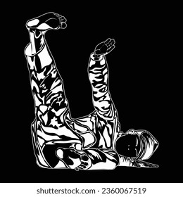 silhouette image of silat movements, suitable for posters, education, t-shirt designs, logos and others.