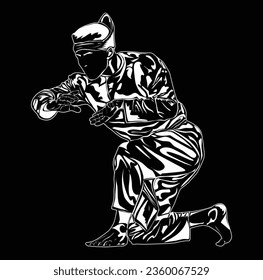 silhouette image of silat movements, suitable for posters, education, t-shirt designs, logos and others.