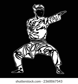 silhouette image of silat movements, suitable for posters, education, t-shirt designs, logos and others.