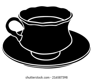 Silhouette image of teacup with tea