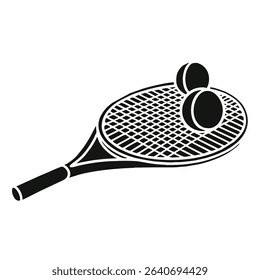 silhouette image of a tennis racket on a white background