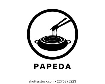 
silhouette image of a typical food logo from Papua papeda made of sago flour the name is suitable for a logo design for a restaurant or traditional local food stall
