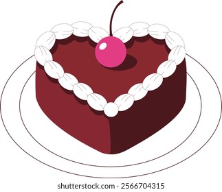 Silhouette image of valentine's day cake