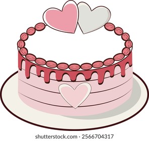 Silhouette image of valentine's day cake