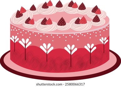 Silhouette image of valentines day cake