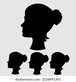 Silhouette image of a woman on a white background