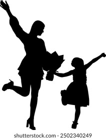 Silhouette images of familly illustration