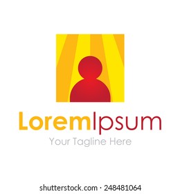 Silhouette of a important man logo graphic design icon