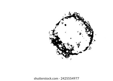 silhouette, imprint of soap bubbles, black stamp, blot on white background