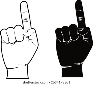 silhouette index hand vector design for your design needs