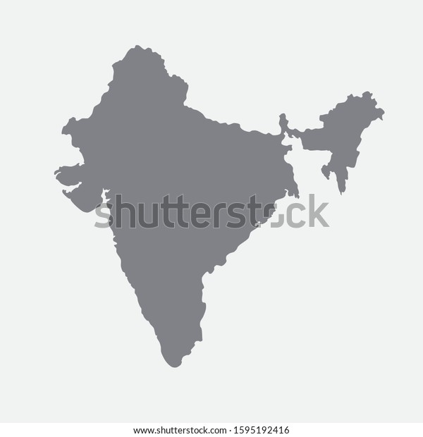 Silhouette India Map Vector Stock Vector (Royalty Free) 1595192416