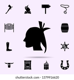 silhouette of an Indian icon. wild west material icons universal set for web and mobile