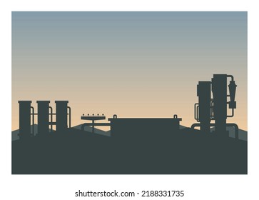 Silhouette of industrial area. Simple flat illustration.