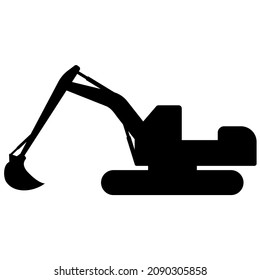 Silhouette of an industrial excavator.