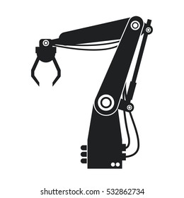 silhouette industrial robot arm engine futuristic