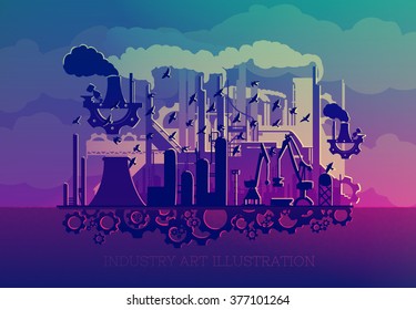 silhouette industry. industry art