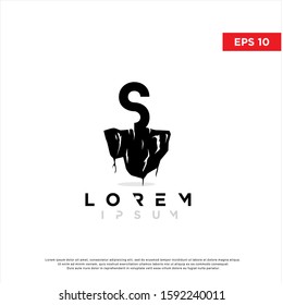 silhouette initial letter s ground logo. modern icon, template design