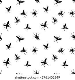 Silhouette of insects with wings