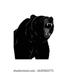 Silhouette: Intense Roaring Bear - Wild Animal Power Icon