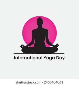 Silhouette international yoga day vector