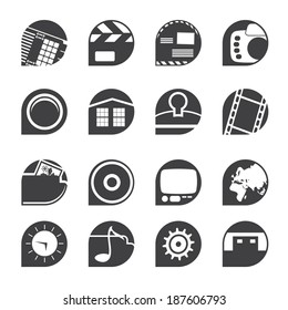 Silhouette Internet, Computer and mobile phone icons - Vector icon set