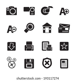 Silhouette Internet and Website icons  Vector Icon Set