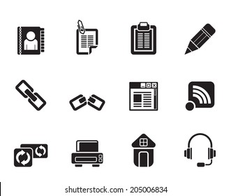 Silhouette internet and website icons - vector icon set