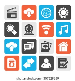 Silhouette Internet and website icons - vector icon set