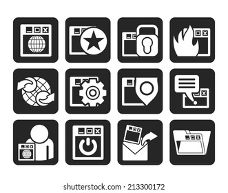 Silhouette Internet, website and  Security Icons - vector icon set