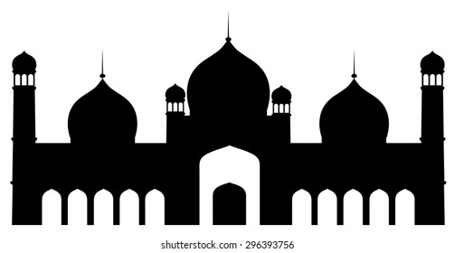 Silhouette Islamic Mosque Pakistan Stock Vector (Royalty Free) 296393756