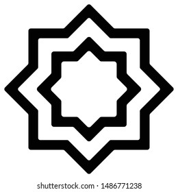 The silhouette Islamic pattern icon or Rub el-hizb pattern for web design