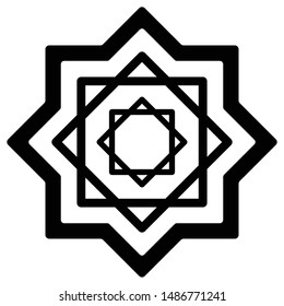 The silhouette Islamic pattern icon or Rub el-hizb pattern for web design