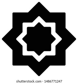 The silhouette Islamic pattern icon or Rub el-hizb pattern for web design