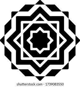 The silhouette Islamic pattern icon or Rub el-hizb pattern for web design