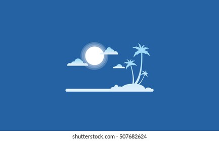 Silhouette of island flat vector style