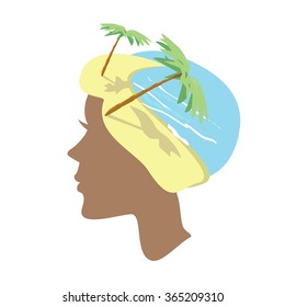 Silhouette island. Vector illustration.